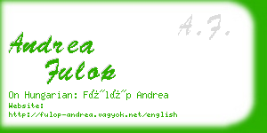 andrea fulop business card